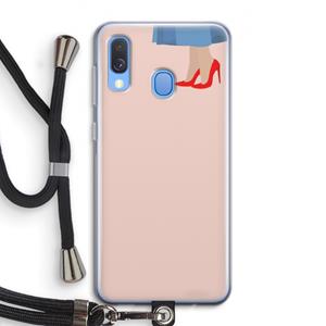 CaseCompany High heels: Samsung Galaxy A40 Transparant Hoesje met koord