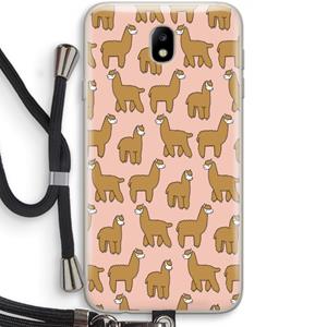 CaseCompany Alpacas: Samsung Galaxy J7 (2017) Transparant Hoesje met koord