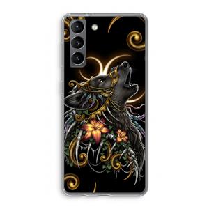 CaseCompany Huilende Wolf: Samsung Galaxy S21 Transparant Hoesje