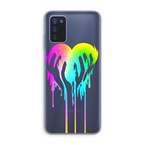 CaseCompany Hold My Heart: Samsung Galaxy A03s Transparant Hoesje