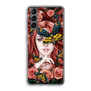 CaseCompany Lady Moth: Samsung Galaxy S21 Transparant Hoesje