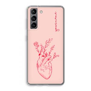 CaseCompany Blooming Heart: Samsung Galaxy S21 Transparant Hoesje