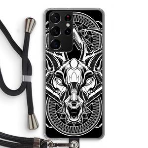 CaseCompany Oh Deer: Samsung Galaxy S21 Ultra Transparant Hoesje met koord