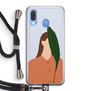 CaseCompany Leaf: Samsung Galaxy A40 Transparant Hoesje met koord