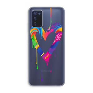 CaseCompany Melts My Heart: Samsung Galaxy A03s Transparant Hoesje