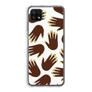 CaseCompany Hands dark: Samsung Galaxy A22 5G Transparant Hoesje