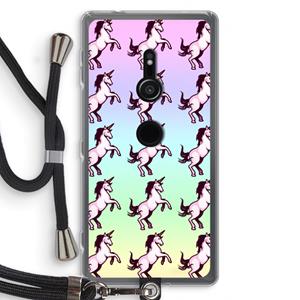 CaseCompany Musketon Unicorn: Sony Xperia XZ2 Transparant Hoesje met koord