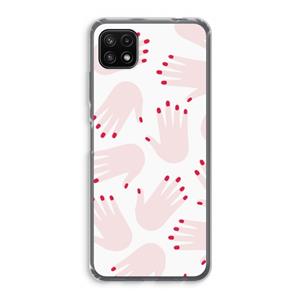 CaseCompany Hands pink: Samsung Galaxy A22 5G Transparant Hoesje