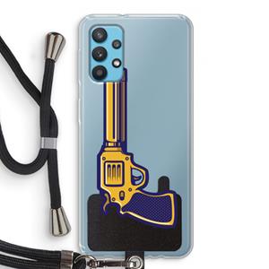 CaseCompany Pew Pew Pew: Samsung Galaxy A32 4G Transparant Hoesje met koord