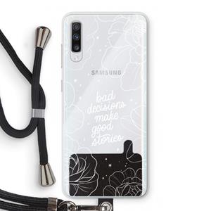 CaseCompany Good stories: Samsung Galaxy A70 Transparant Hoesje met koord