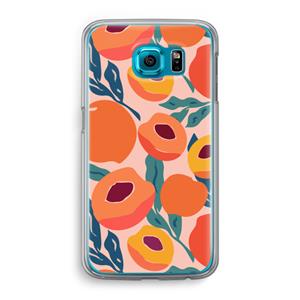CaseCompany Perzik: Samsung Galaxy S6 Transparant Hoesje