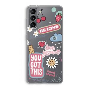 CaseCompany Positivity: Samsung Galaxy S21 Transparant Hoesje