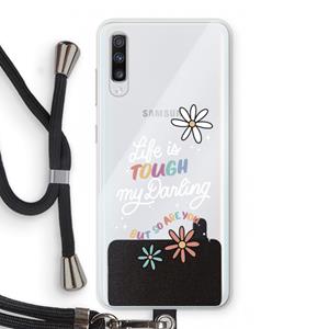 CaseCompany Tough Life: Samsung Galaxy A70 Transparant Hoesje met koord