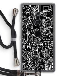 CaseCompany Vexx Black City : Sony Xperia XZ2 Transparant Hoesje met koord