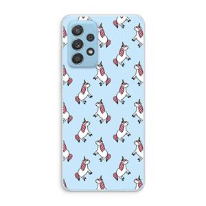 CaseCompany Eenhoorns overal: Samsung Galaxy A73 Transparant Hoesje