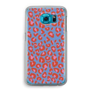 CaseCompany Leopard blue: Samsung Galaxy S6 Transparant Hoesje