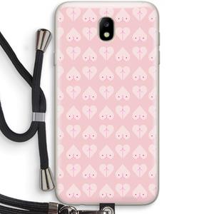 CaseCompany Ass 'n Titties: Samsung Galaxy J7 (2017) Transparant Hoesje met koord