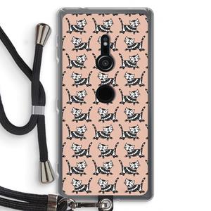 CaseCompany Zwarte poes: Sony Xperia XZ2 Transparant Hoesje met koord