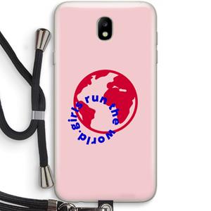 CaseCompany Run The World: Samsung Galaxy J7 (2017) Transparant Hoesje met koord