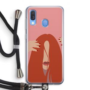 CaseCompany Woke up like this: Samsung Galaxy A40 Transparant Hoesje met koord