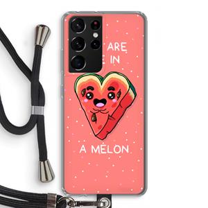 CaseCompany One In A Melon: Samsung Galaxy S21 Ultra Transparant Hoesje met koord