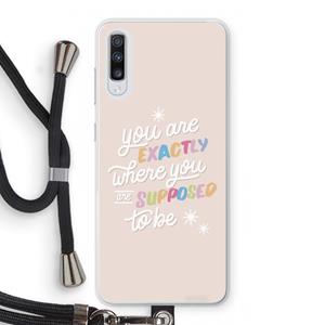 CaseCompany Right Place: Samsung Galaxy A70 Transparant Hoesje met koord