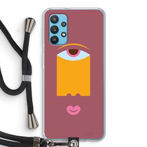 CaseCompany Mono V: Samsung Galaxy A32 4G Transparant Hoesje met koord