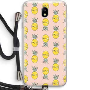 CaseCompany Ananas: Samsung Galaxy J7 (2017) Transparant Hoesje met koord