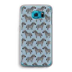 CaseCompany Zebra: Samsung Galaxy S6 Transparant Hoesje