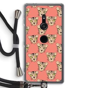 CaseCompany Tijger: Sony Xperia XZ2 Transparant Hoesje met koord
