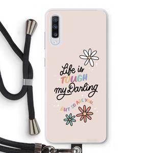 CaseCompany Tough Life: Samsung Galaxy A70 Transparant Hoesje met koord
