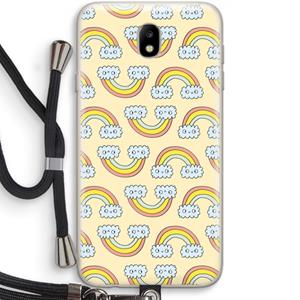 CaseCompany Regenboog: Samsung Galaxy J7 (2017) Transparant Hoesje met koord