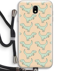 CaseCompany Dinos: Samsung Galaxy J7 (2017) Transparant Hoesje met koord