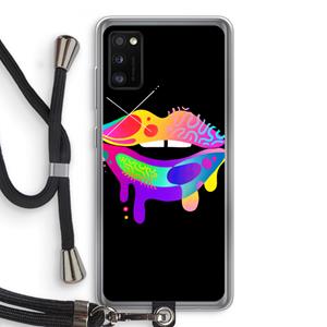 CaseCompany Lip Palette: Samsung Galaxy A41 Transparant Hoesje met koord