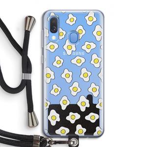 CaseCompany Spiegeleitjes: Samsung Galaxy A40 Transparant Hoesje met koord
