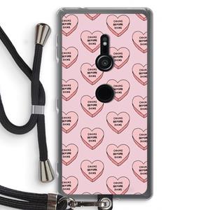 CaseCompany Chicks before dicks: Sony Xperia XZ2 Transparant Hoesje met koord