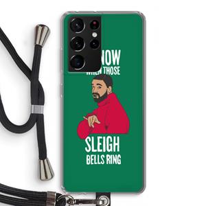 CaseCompany Sleigh Bells Ring: Samsung Galaxy S21 Ultra Transparant Hoesje met koord