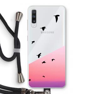 CaseCompany Fly away: Samsung Galaxy A70 Transparant Hoesje met koord