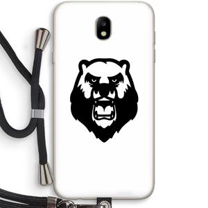 CaseCompany Angry Bear (white): Samsung Galaxy J7 (2017) Transparant Hoesje met koord