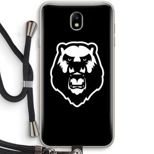CaseCompany Angry Bear (black): Samsung Galaxy J7 (2017) Transparant Hoesje met koord