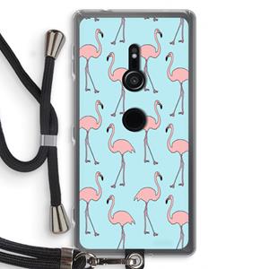 CaseCompany Anything Flamingoes: Sony Xperia XZ2 Transparant Hoesje met koord