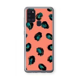 CaseCompany Pink Cheetah: Samsung Galaxy A21s Transparant Hoesje