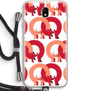 CaseCompany Dogs: Samsung Galaxy J7 (2017) Transparant Hoesje met koord