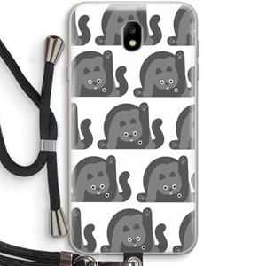 CaseCompany Cats: Samsung Galaxy J7 (2017) Transparant Hoesje met koord