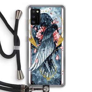 CaseCompany Golden Raven: Samsung Galaxy A41 Transparant Hoesje met koord