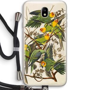 CaseCompany Carolinaparkiet: Samsung Galaxy J7 (2017) Transparant Hoesje met koord