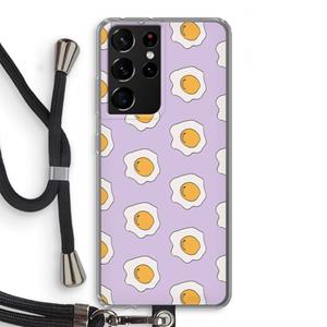 CaseCompany Bacon to my eggs #1: Samsung Galaxy S21 Ultra Transparant Hoesje met koord