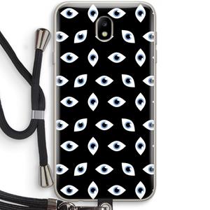 CaseCompany Eyes pattern: Samsung Galaxy J7 (2017) Transparant Hoesje met koord