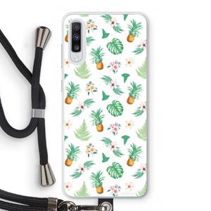 CaseCompany Ananas bladeren: Samsung Galaxy A70 Transparant Hoesje met koord