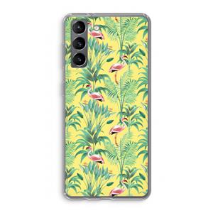 CaseCompany Flamingo party: Samsung Galaxy S21 Transparant Hoesje